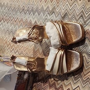 Jeffrey Campbell Presecco Rose Gold Chunky Heels